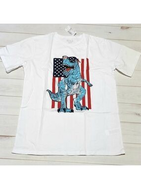 The Children's Place Americana Dino Graphic Tee  XL (14) - New With Tags